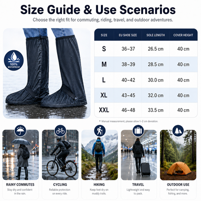 Convenient slippers with extra-long coverage and rainproof shoe covers