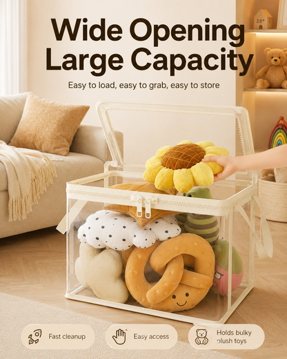 Latest👜🔥Heavy-Duty Clear Storage Box – Hinged Lid, Large Capacity