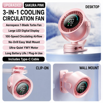 LATEST🛡️🛡️🛡️Extended warranty, ultra-durable 3-in-1 multi-functional long-lasting fan, suitable for both car and home use.