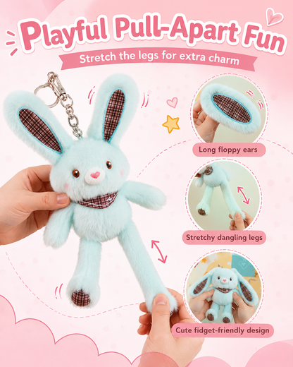 🎀Cute Fluffy Bunny Keychain Bag Charm