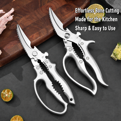 🔪Professional Heavy-Duty Kitchen Shears – Stainless Steel Poultry Scissors for Cutting Meat, Bone & Fish
