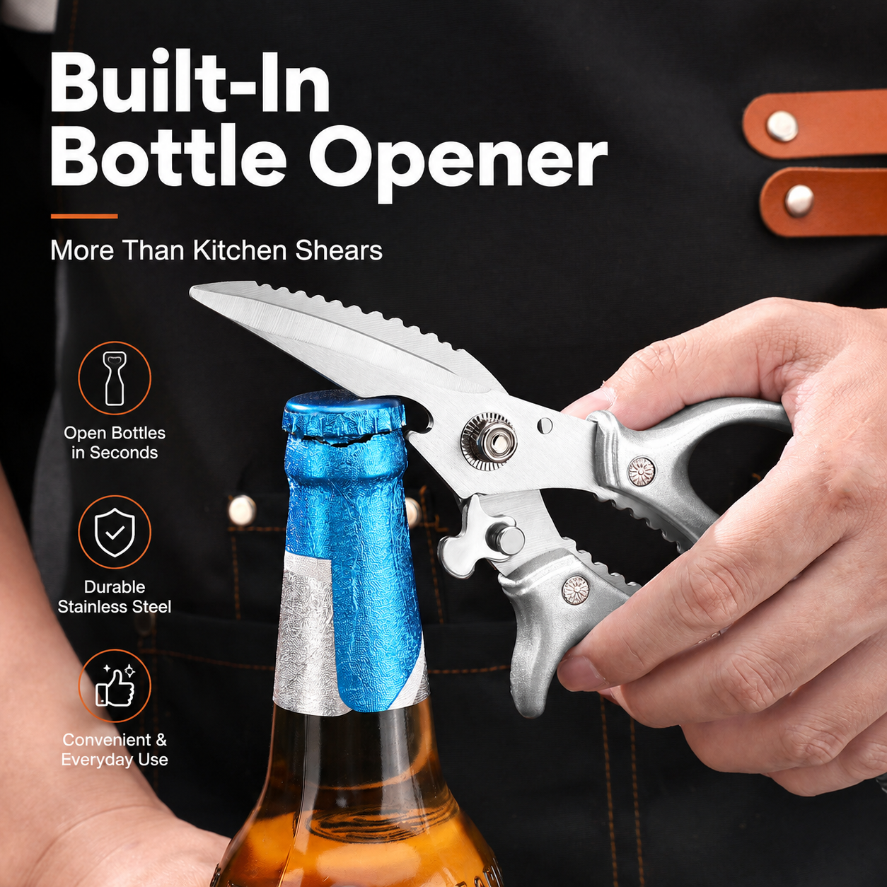 🔪Professional Heavy-Duty Kitchen Shears – Stainless Steel Poultry Scissors for Cutting Meat, Bone & Fish