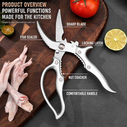 🔪Professional Heavy-Duty Kitchen Shears – Stainless Steel Poultry Scissors for Cutting Meat, Bone & Fish