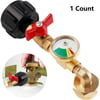 Propane Refill Adapter with Valve & Gauge, Ball Valve Gas Tank Gas Connector