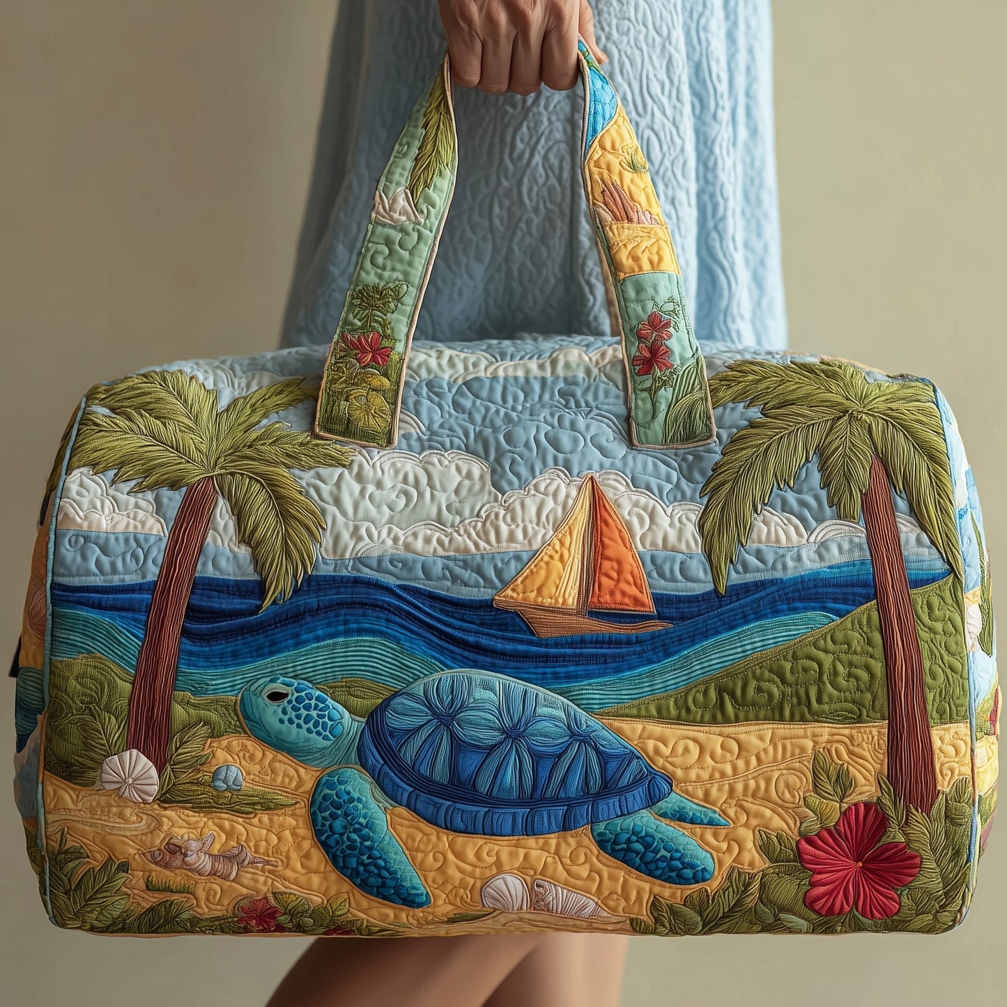 Tropical Beach Quilted Duffle Bag GFTOHD8581