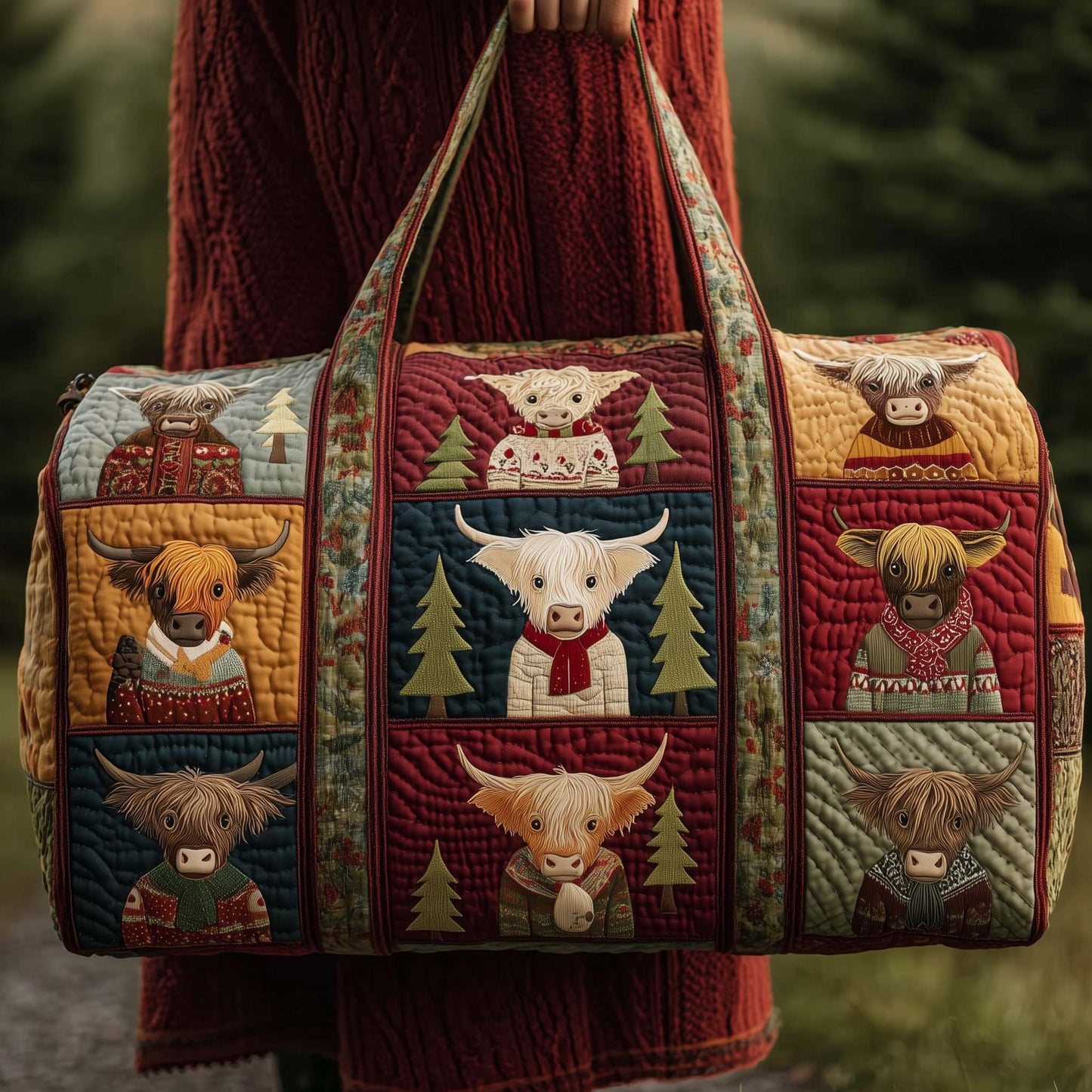 Farmstead Cow Quilted Duffle Bag GFTOMA7788