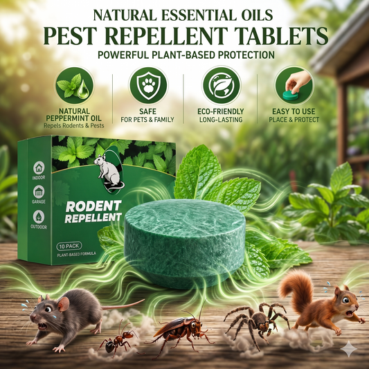 ⏳Father's Day Limited Edition 50% OFF 🟢 Natural Peppermint Rodent Repellent Tablets – 12 Pack