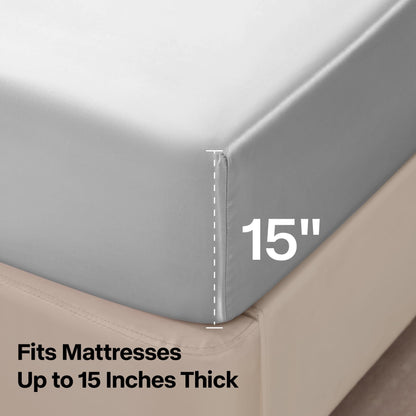 3-Piece Cooling Bed Sheet Set (2 Pillowcases + 1 Fitted Sheet)