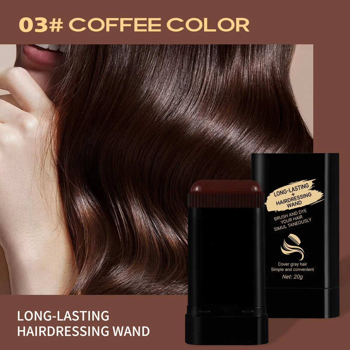 Hair dye comb, One-time use, Non-fading, Natural and long-lasting, Covers gray hair without damaging hair