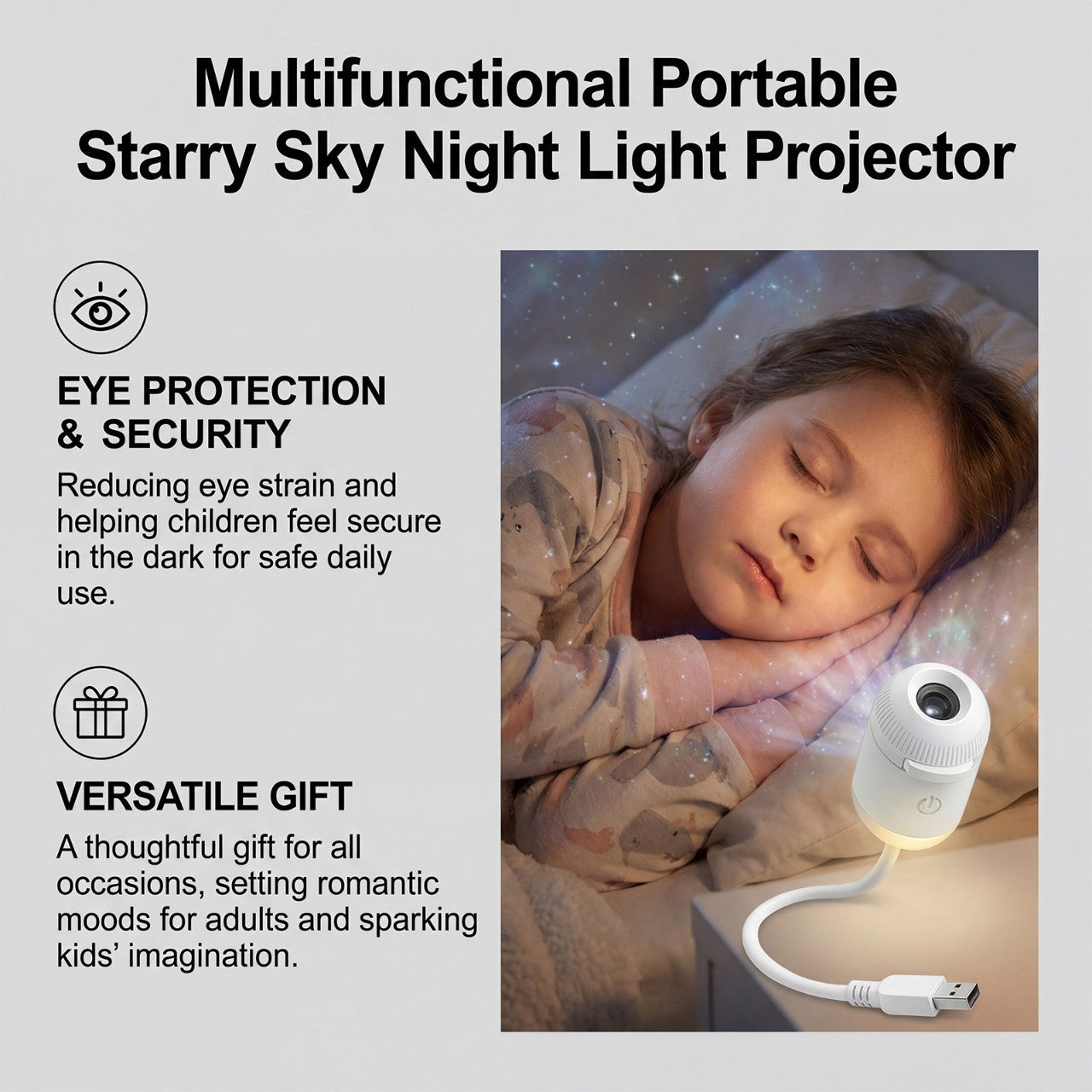 ✨Mini galaxy night light with color-changing & touch control