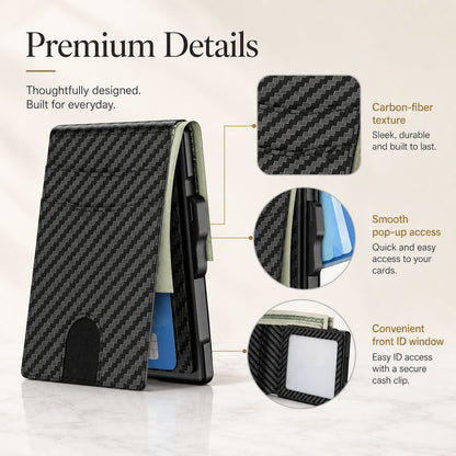 2026 Hot Sale🔥Wallet for Men - Pop Up Case, Cash Slot, and Credit Card Slot - Aluminum Wallet with RFID Blocking