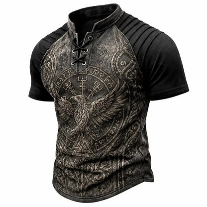 🎁Father's Day 50% OFF🔥Men's Vintage Norse Graphic Henley T-Shirt