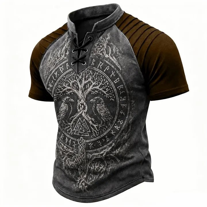 🎁Father's Day 50% OFF🔥Men's Vintage Norse Graphic Henley T-Shirt