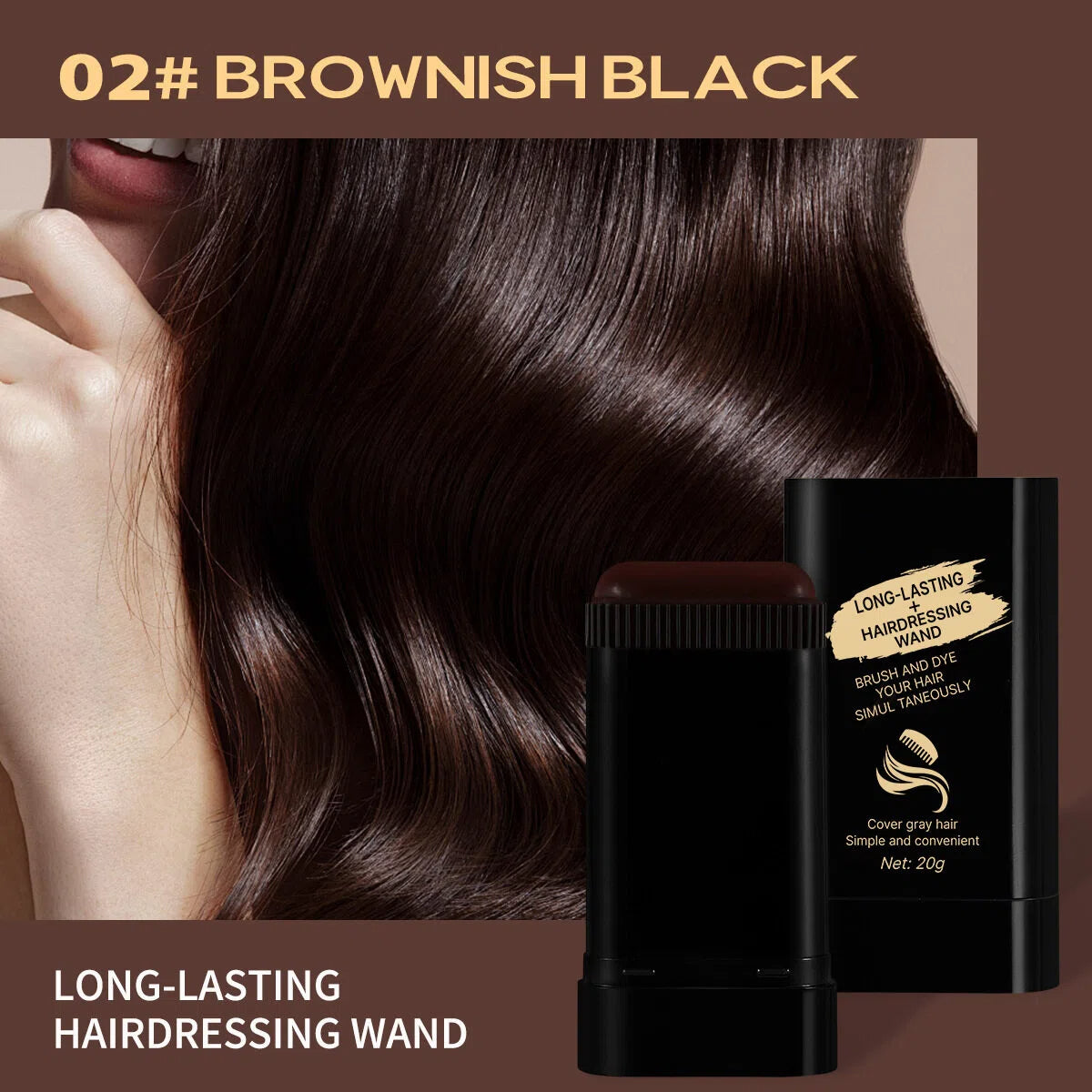 Hair dye comb, One-time use, Non-fading, Natural and long-lasting, Covers gray hair without damaging hair