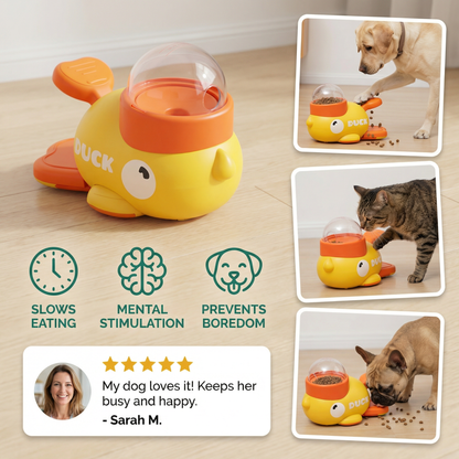 57%OFF⏳Father's Day Limited Edition🔥Interactive Pet Puzzle Feeder – Slow Feeding Duck Toy for Dogs & Cats