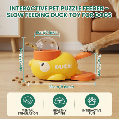 57%OFF⏳Father's Day Limited Edition🔥Interactive Pet Puzzle Feeder – Slow Feeding Duck Toy for Dogs & Cats