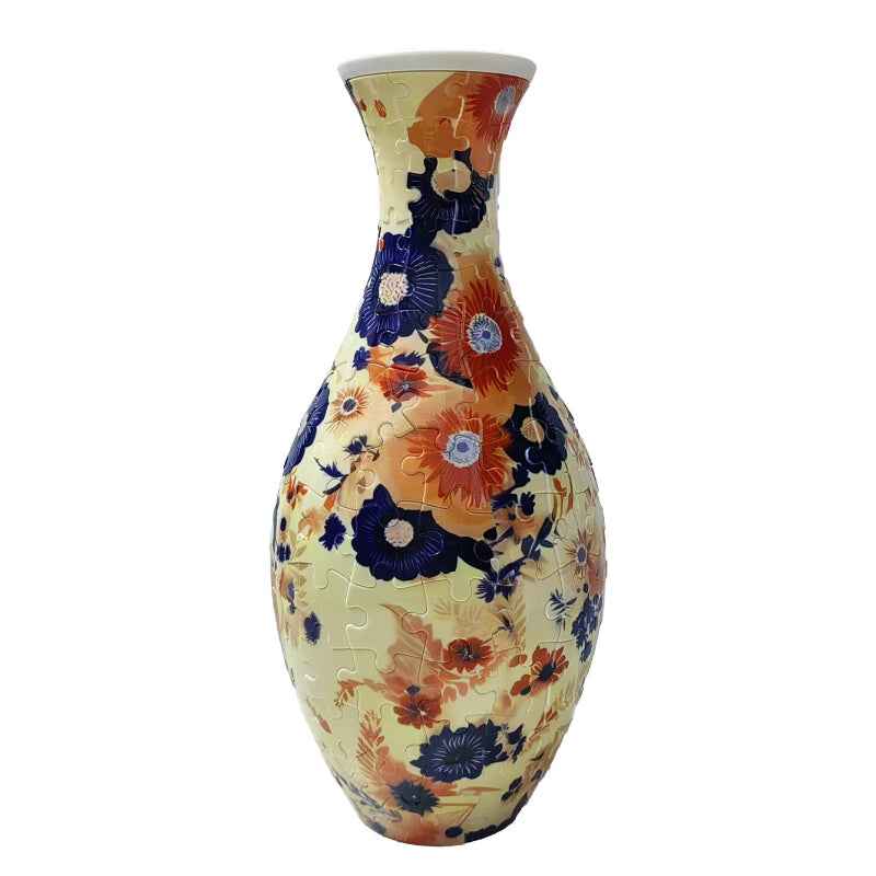 3D Flower Vase Puzzle with Curved Interlocking Pieces