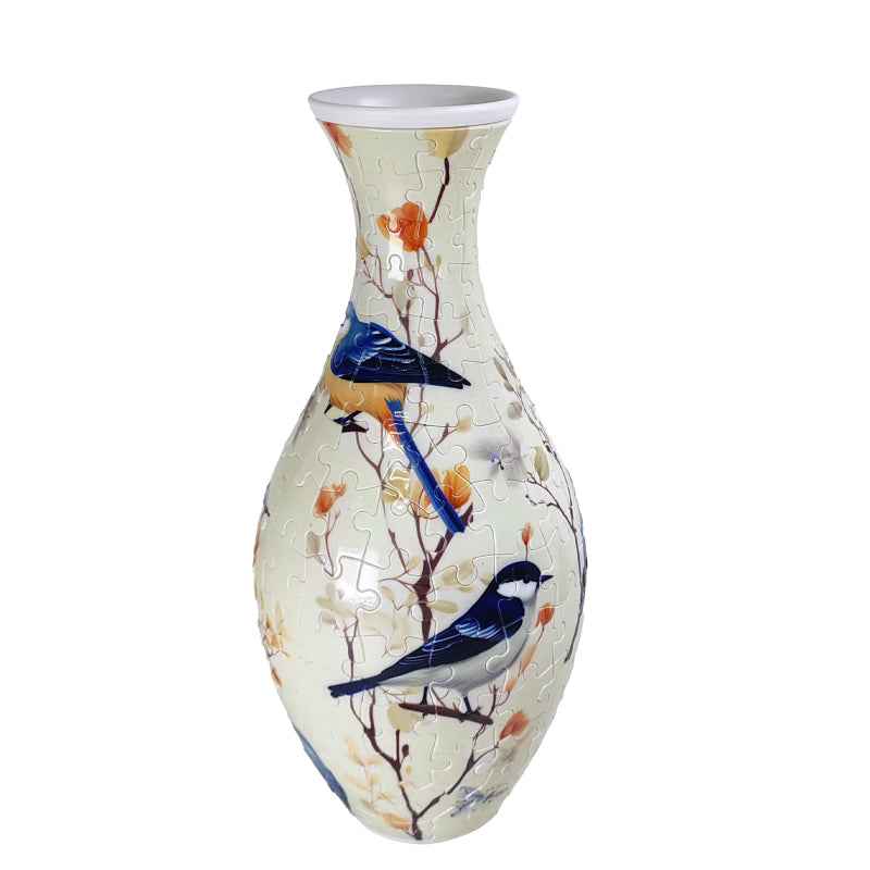 3D Flower Vase Puzzle with Curved Interlocking Pieces