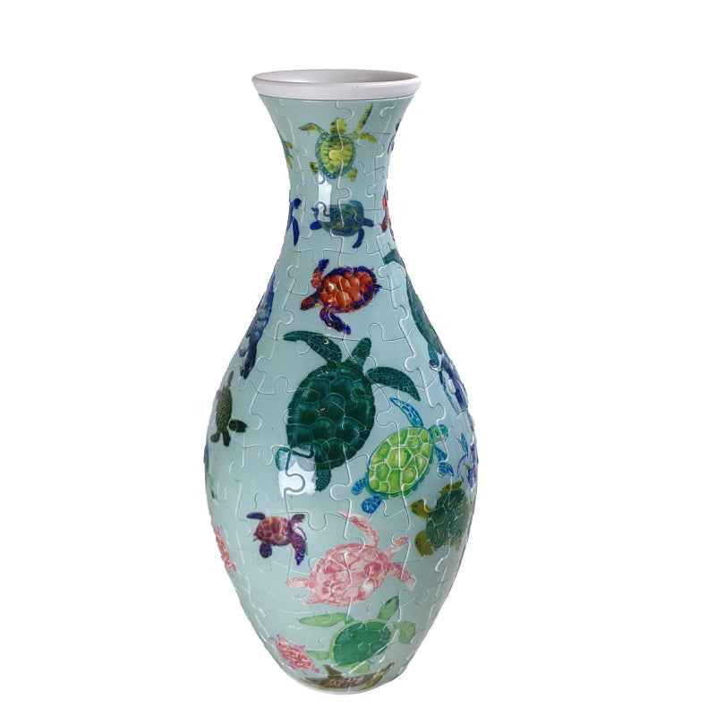 3D Flower Vase Puzzle with Curved Interlocking Pieces
