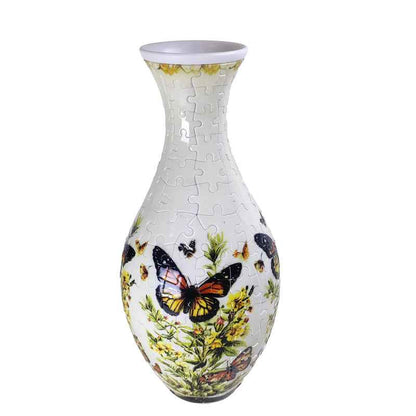 3D Flower Vase Puzzle with Curved Interlocking Pieces
