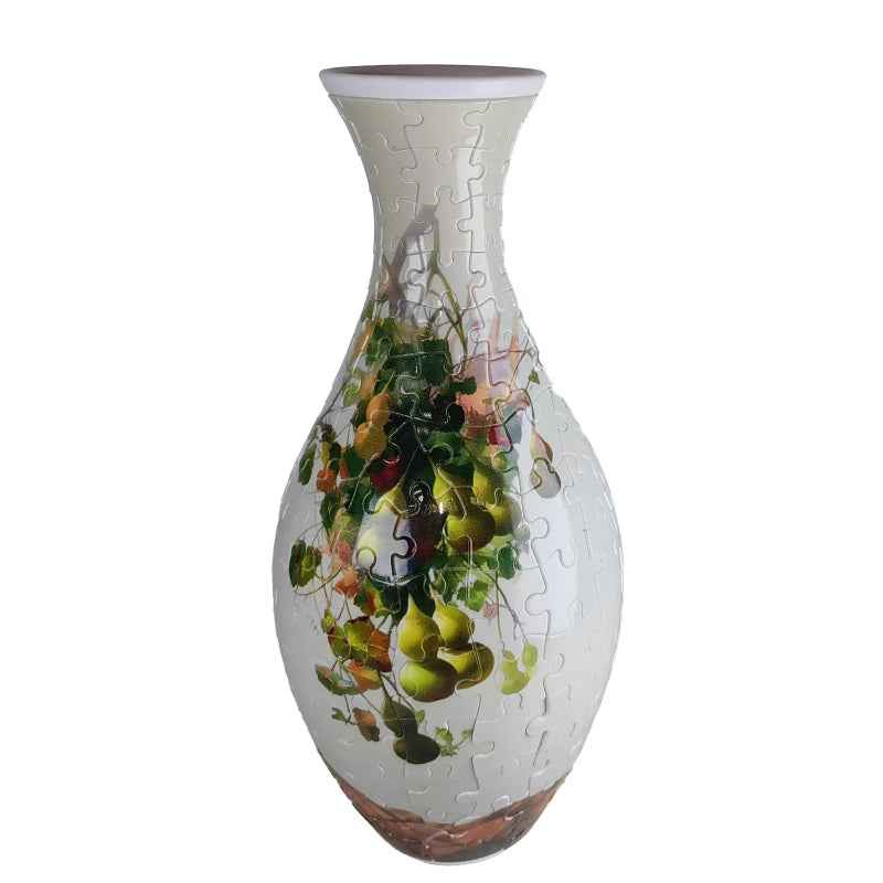 3D Flower Vase Puzzle with Curved Interlocking Pieces