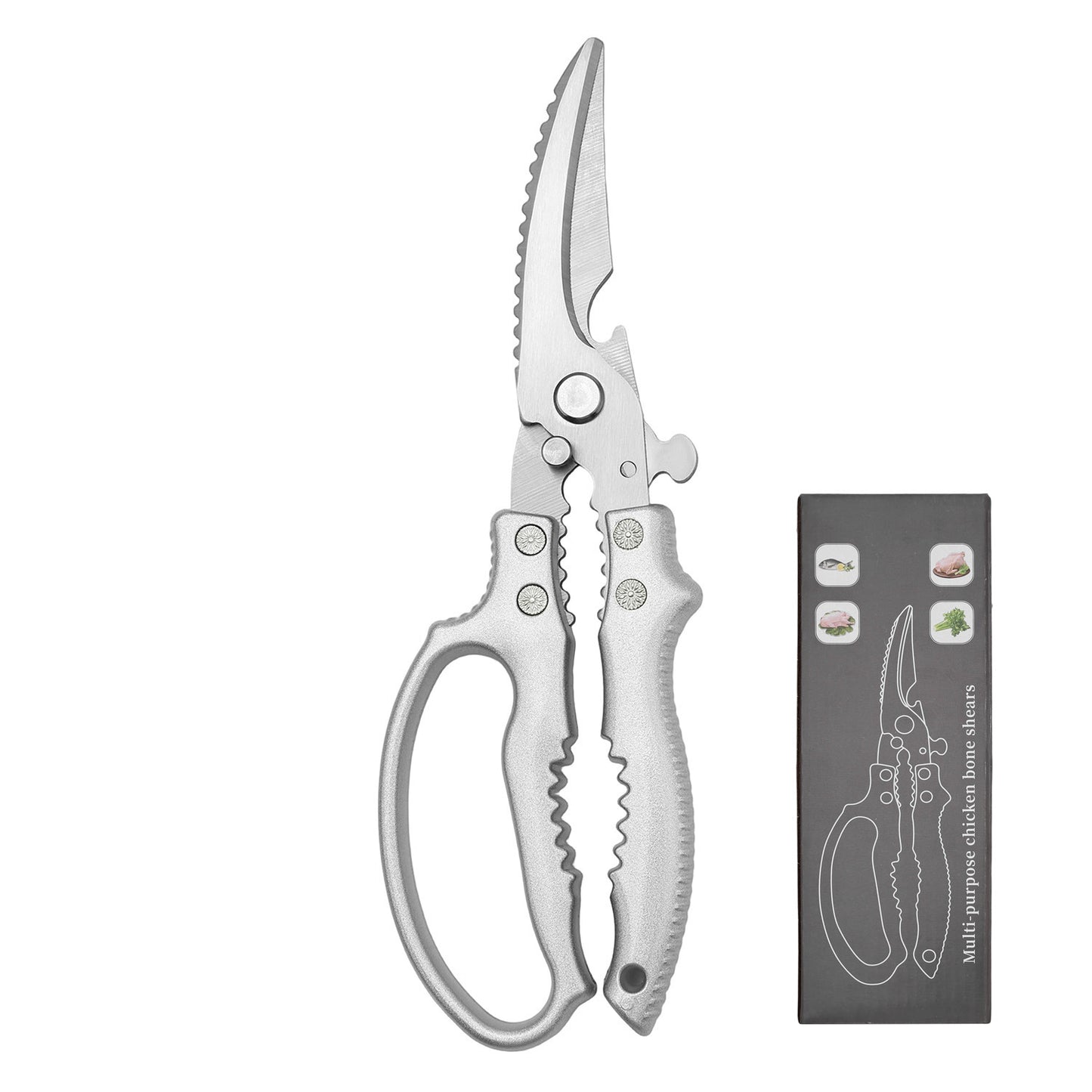 🔪Professional Heavy-Duty Kitchen Shears – Stainless Steel Poultry Scissors for Cutting Meat, Bone & Fish