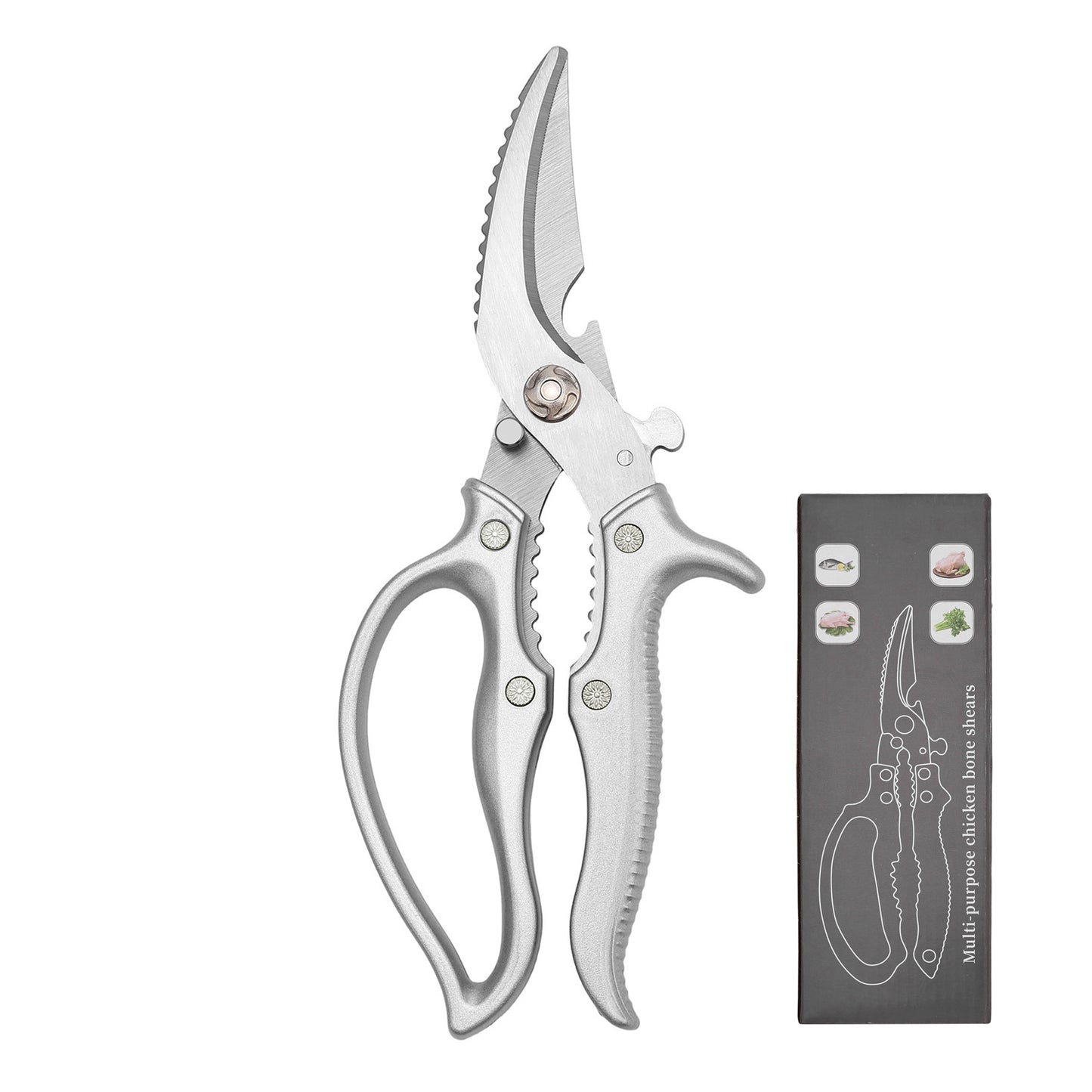 🔪Professional Heavy-Duty Kitchen Shears – Stainless Steel Poultry Scissors for Cutting Meat, Bone & Fish