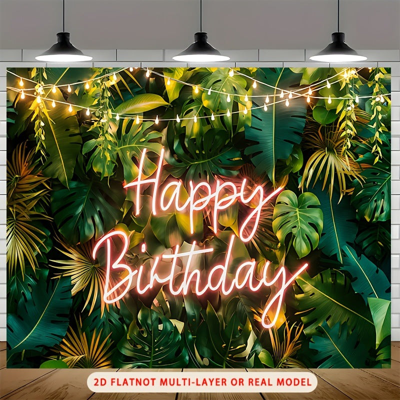 Dreamy Forest Background Banner - Outdoor Birthday Party Scene Decoration