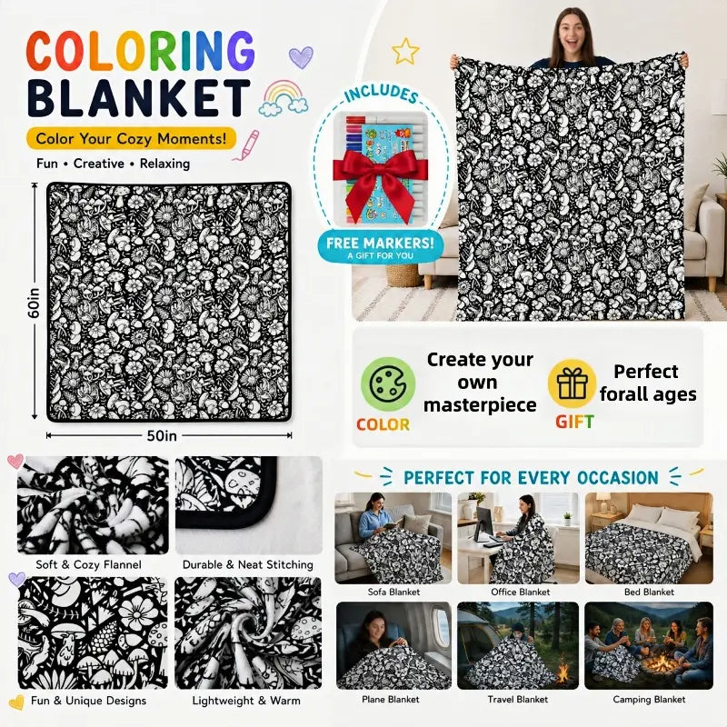 💥Hot Sales💥Color-Your-Own Blanket for Kids & Adults