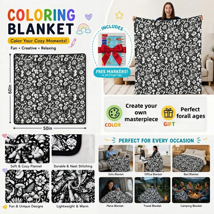 💥Hot Sales💥Color-Your-Own Blanket for Kids & Adults