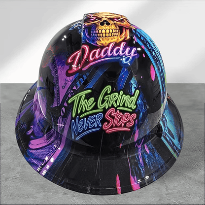 ⚡Father‘s Day 50% OFF 👷‍♂️ Blue Collar Daddy Hydro-Dipped Hard Hat | Industrial Rigid Impact-Resistant Safety Helmet with Full-Wrap Gloss Artwork