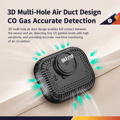 🏠Smart 6-in-1 Gas Detector – CO Smoke & Gas Leak Alarm With LCD Display