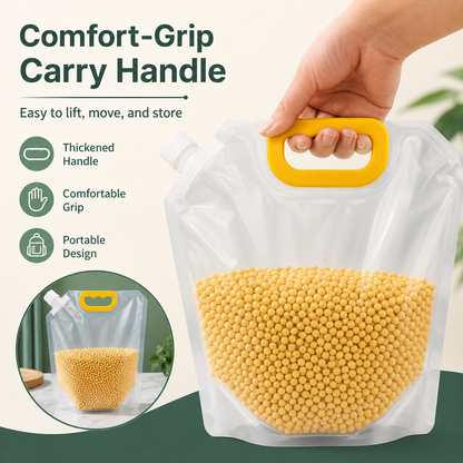 Safe, environmentally friendly Reusable Spout Storage Bag for Rice, Grains & Dry Goods – Easy Pour Pantry Organizer