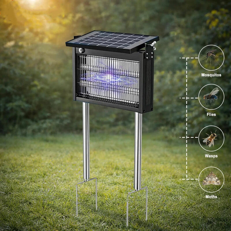 Solar Mosquito Zapper – Waterproof, Smart Light Sensor, Rechargeable