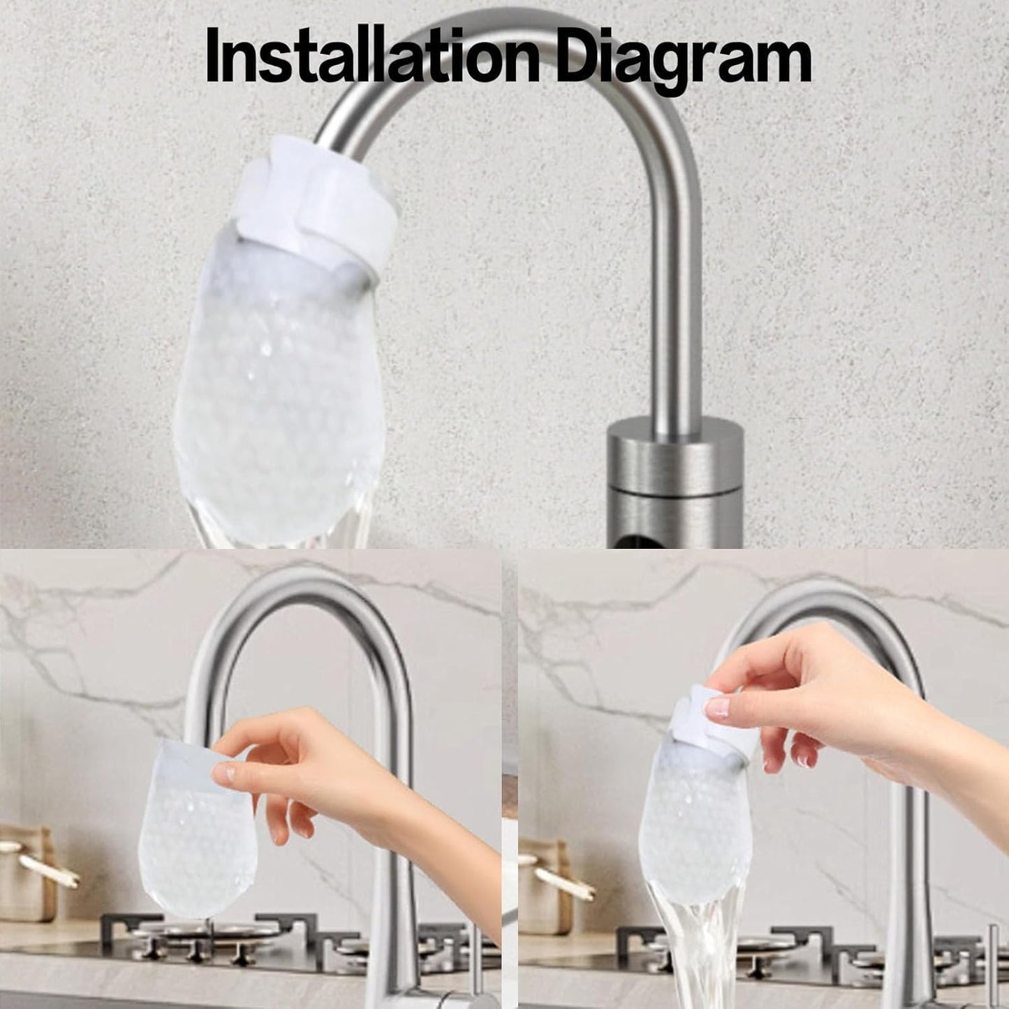 100pcs Faucet Filter Bag, Faucet Water Filter Bag, Faucet Filter Cotton Bag for Kitchen Sink