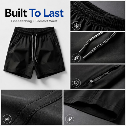 ❄️ Ice Silk Quick-Dry Athletic Gym Shorts – Unrestricted Breathable Comfort
