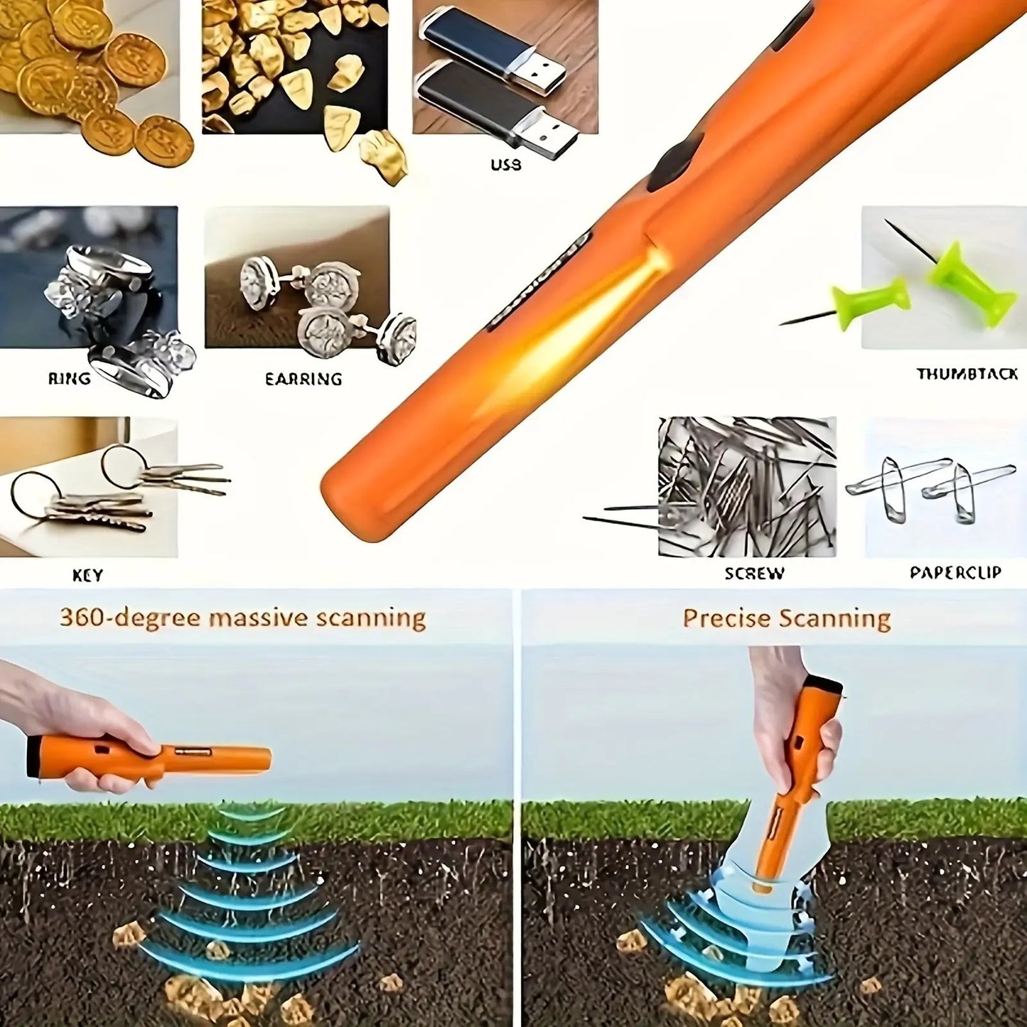 🔥 Limited-Time 50% OFF 360° Pinpointer Metal Detector