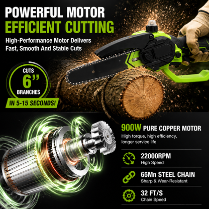 🔋8-Inch Portable Electric Mini Chainsaw for Tree Trimming & DIY  URL Handle