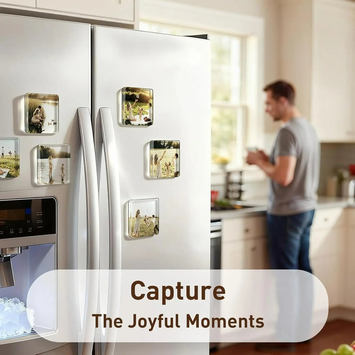 2026 Hot Sale🔥🎞✂10 Pack  2" x 2" Clear Acrylic DIY Fridge Magnet Set with Adhesive Backing – Square Magnetic Photo Frames with Stunning 3D Effect 💕