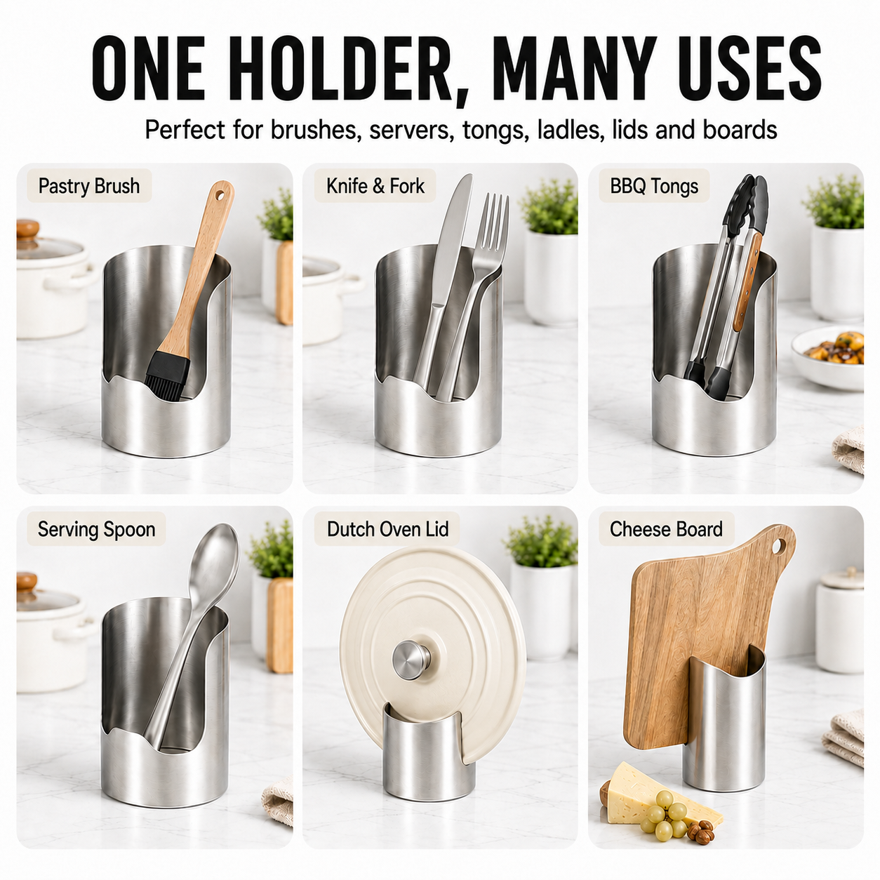 ✨ 304 Stainless Steel Lid Organizer – Keep Counters Clean & Tidy 🍳