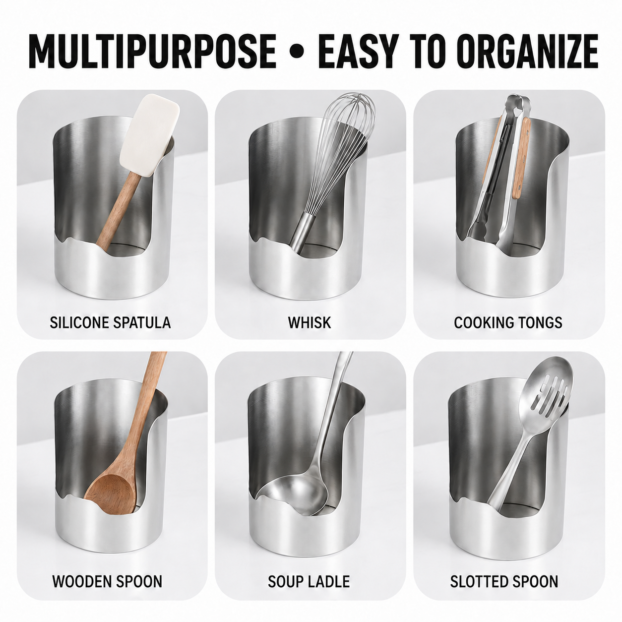 ✨ 304 Stainless Steel Lid Organizer – Keep Counters Clean & Tidy 🍳