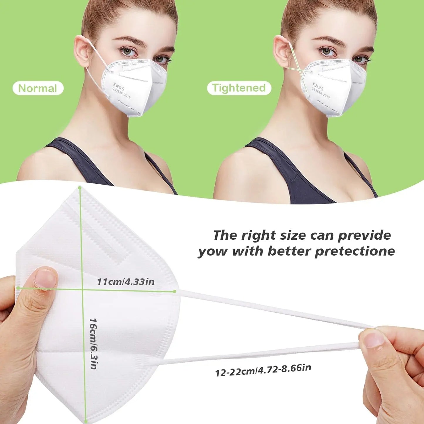 🔥KN95 Face Masks 100 Pack 5 Layer Breathable Design