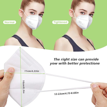🔥KN95 Face Masks 100 Pack 5 Layer Breathable Design
