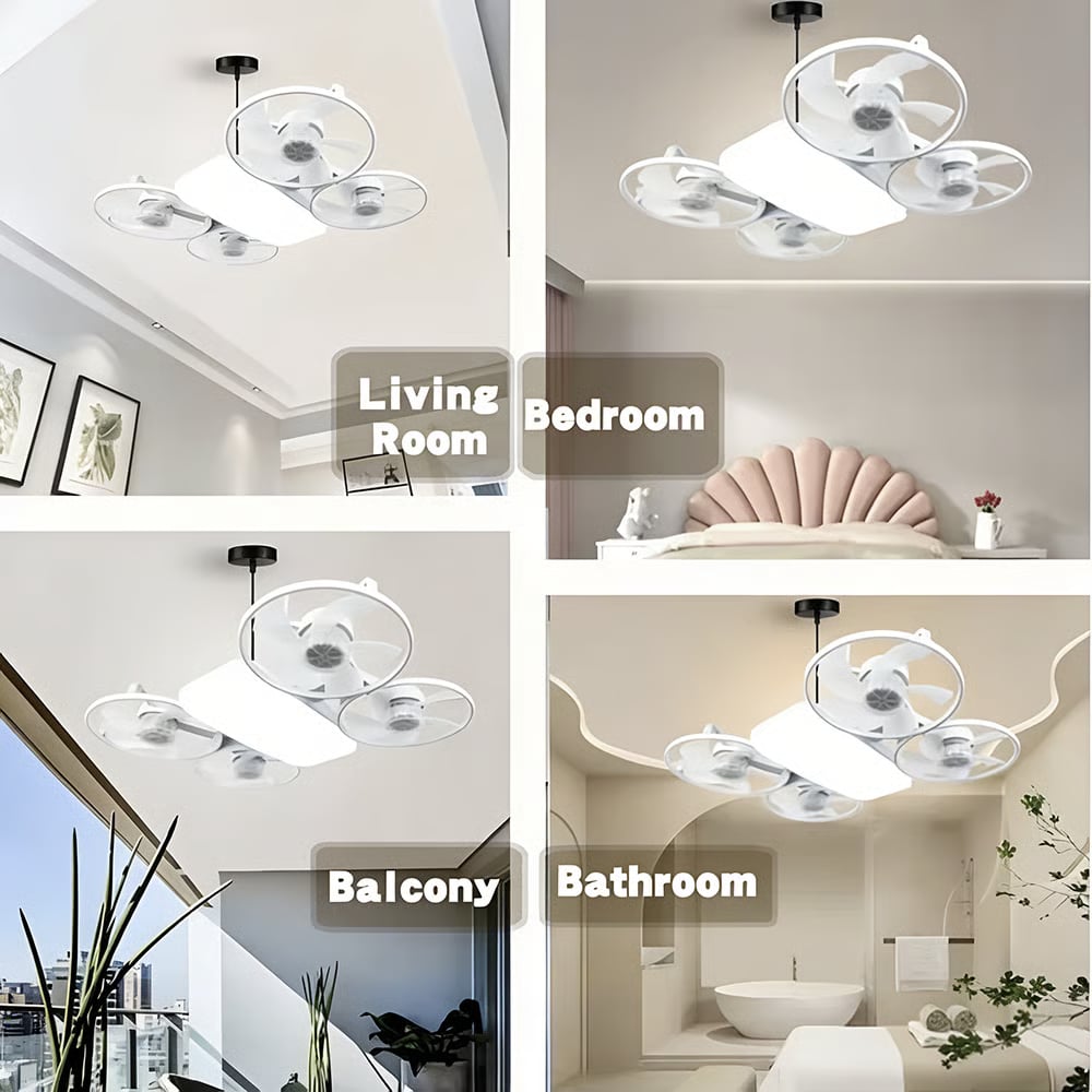 44%OFF💡LED Ceiling Fan Light with Remote – Drone Design, 20W, 3 Lighting Modes, E27