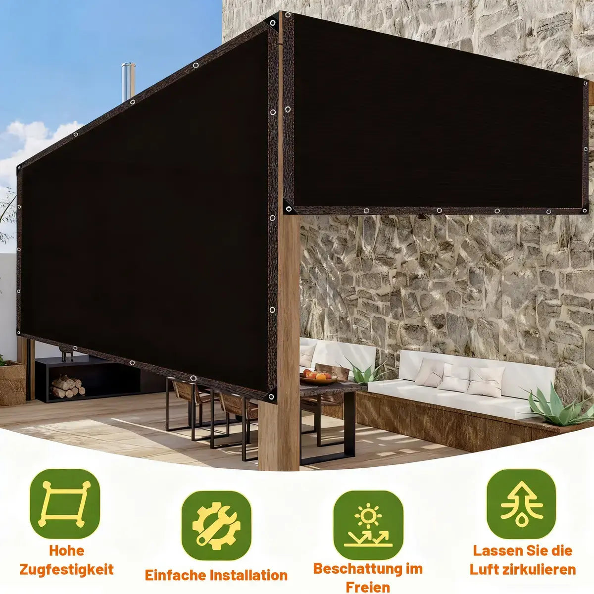 🎁Summer Hot Sales🎁90% Blackout Cloth -UV-Resistant Shade Net with Reinforced Rivets, Suitable for Outdoor Adventures / Camping / Garden / Patio / Greenhouse.