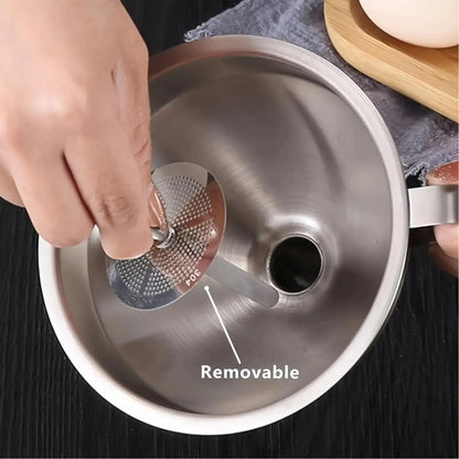 The funnel filter screen is leaking oil, the kitchen oil pouring device is thickened with a large diameter for household use, and the classification filter is a universal funnel