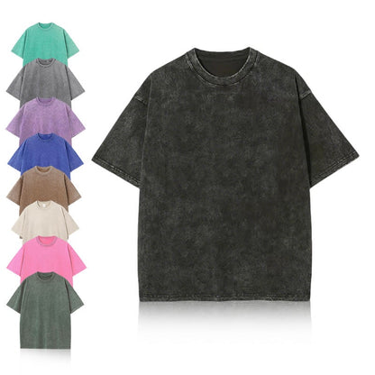 4 Pack Oversized Tshirts for Men Gym Vintage Heavyweight T Shirts Cotton Workout Acid Wash Baggy Tees