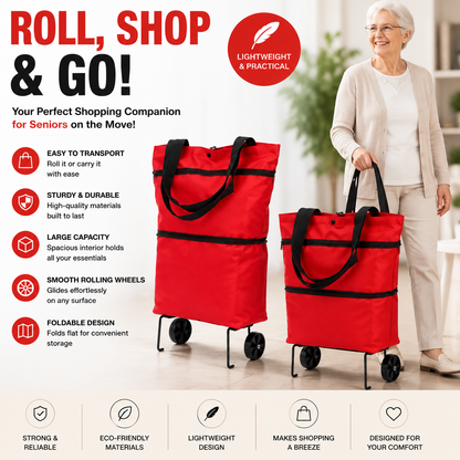🔥LAST DAY-50% OFF🔥 2 in 1 Foldable Shopping Cart🎁