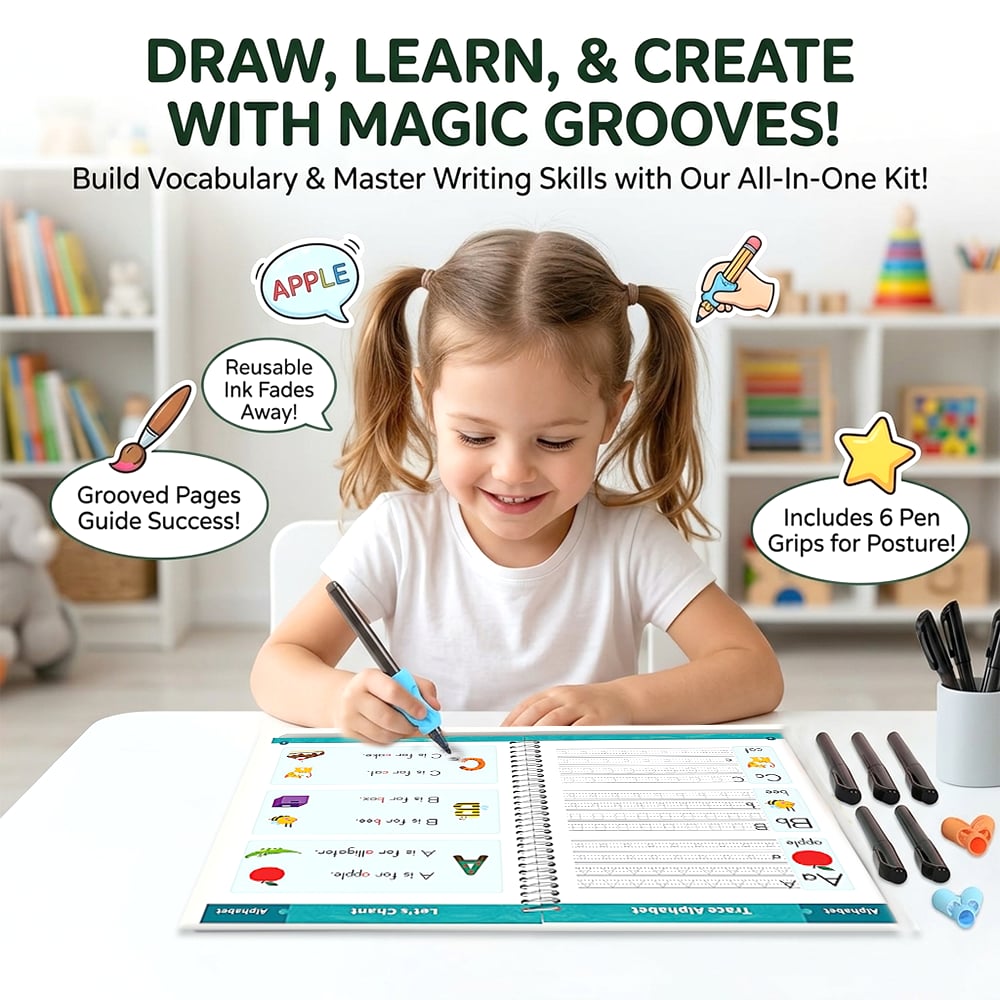 ✏️📚 Writing Workbook Set for Kids Ages 3–8