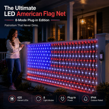 🔥250th Anniversary Limited Edition Sale✨LED American Flag Net